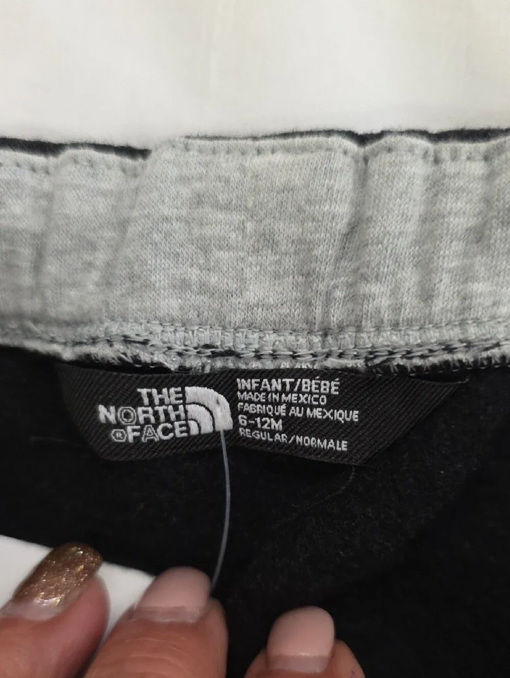 The North Face Infant Black Logo Shorts 6–12 Months Rainbow Logo
